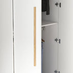 Armoire de rangement moderne sur pied en bois massif avec étagères