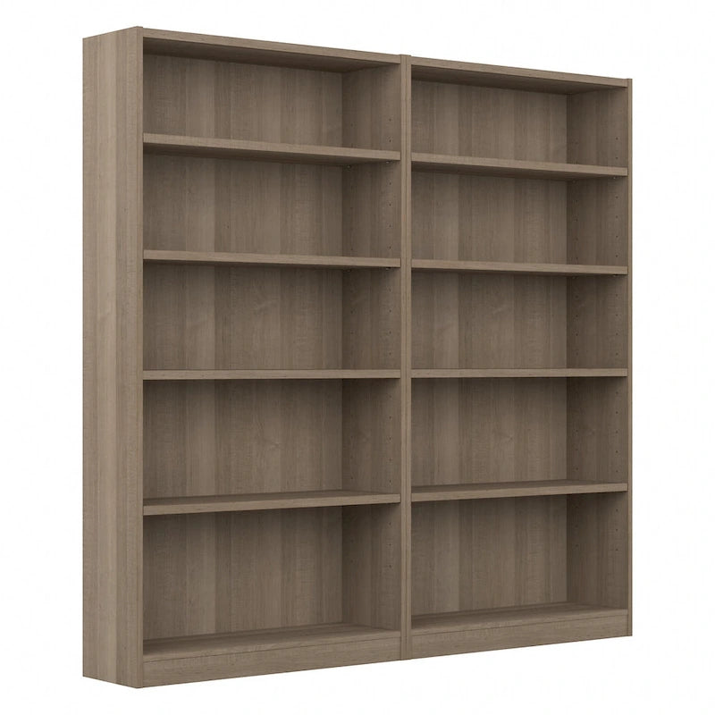 Bibliothèque haute à 5 étagères en bois de cerisier naturel, meuble de rangement et d'exposition