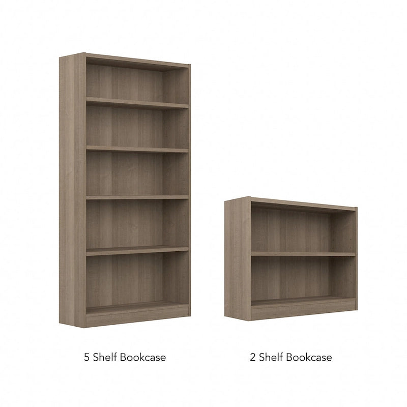 Bibliothèque haute à 5 étagères en bois de cerisier naturel, meuble de rangement et d'exposition