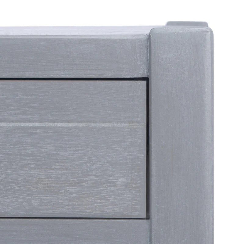 Bureau en bois sculpté deux tiroirs poignées en métal noir cadre ouvert marron classique