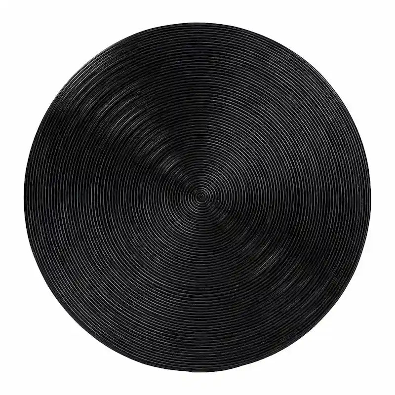 Table basse tambour ronde en rotin faite à la main, style bohème côtier pour salon