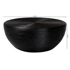 Table basse tambour ronde en rotin faite à la main, style bohème côtier pour salon