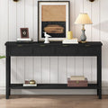 Console d'entrée moderne avec 4 tiroirs coulissants et étagère de rangement inférieure noire