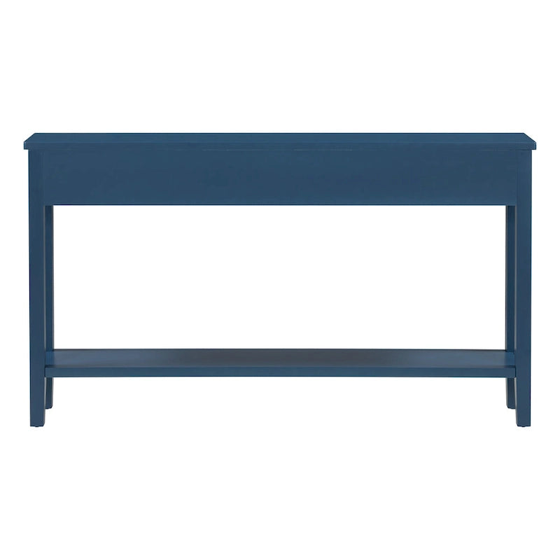 Console d'entrée moderne avec 4 tiroirs coulissants et étagère de rangement inférieure noire
