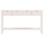 Console d'entrée moderne avec 4 tiroirs coulissants et étagère de rangement inférieure noire