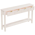 Console d'entrée moderne avec 4 tiroirs coulissants et étagère de rangement inférieure noire