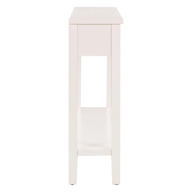 Console d'entrée moderne avec 4 tiroirs coulissants et étagère de rangement inférieure noire