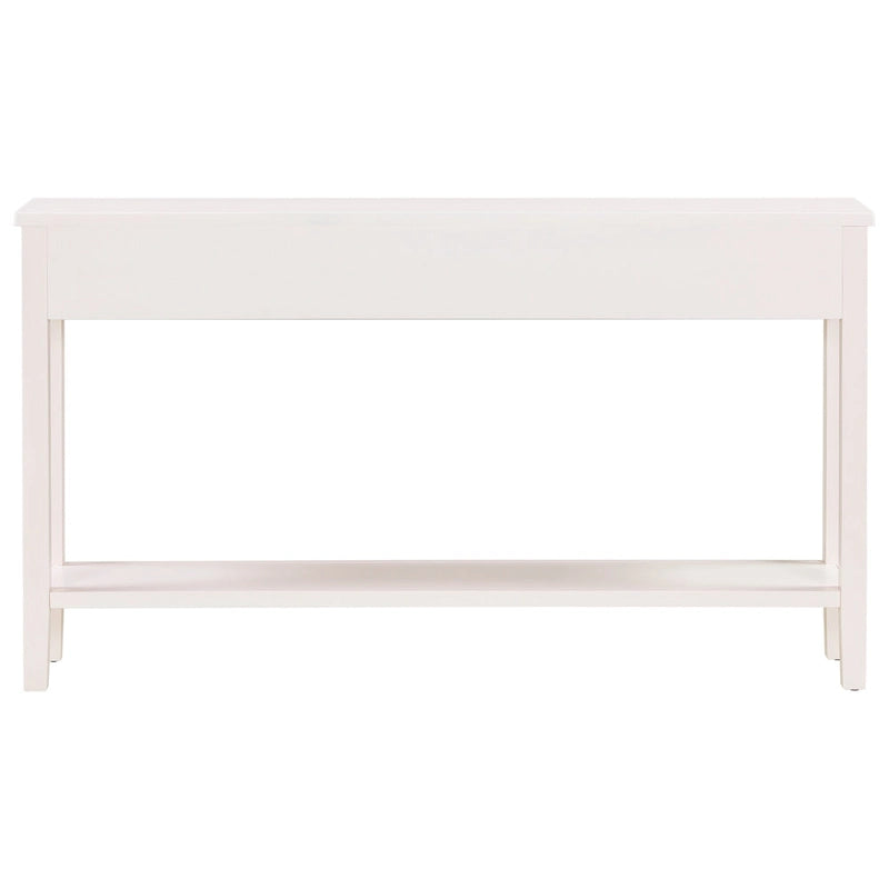 Console d'entrée moderne avec 4 tiroirs coulissants et étagère de rangement inférieure noire