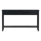 Console d'entrée moderne avec 4 tiroirs coulissants et étagère de rangement inférieure noire