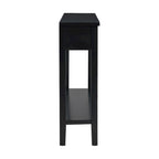 Console d'entrée moderne avec 4 tiroirs coulissants et étagère de rangement inférieure noire