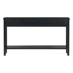 Console d'entrée moderne avec 4 tiroirs coulissants et étagère de rangement inférieure noire