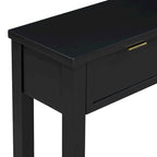 Console d'entrée moderne avec 4 tiroirs coulissants et étagère de rangement inférieure noire