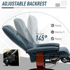 Fauteuil inclinable HomCom en similicuir avec base pivotante manuelle réglable et repose-pieds confortable et relaxant