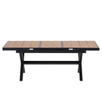 Ensemble de salle à manger extérieur extensible 7 pièces avec table extensible et 6 chaises avec accoudoirs