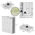 Armoire-penderie autoportante 59 po de large, grand format, blanche
