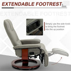 Fauteuil inclinable HomCom en similicuir avec base pivotante manuelle réglable et repose-pieds confortable et relaxant
