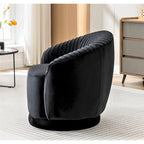 Petit fauteuil tonneau pivotant en velours Milvo