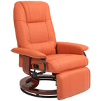 Fauteuil inclinable HomCom en similicuir avec base pivotante manuelle réglable et repose-pieds confortable et relaxant