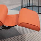 Fauteuil inclinable HomCom en similicuir avec base pivotante manuelle réglable et repose-pieds confortable et relaxant