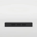 Meuble TV minimaliste avec tiroirs, console multimédia en bois massif avec placards, porte abattante, placage noyer, entièrement assemblé