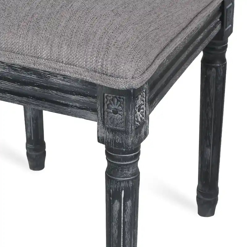 Chaise de salle à manger capitonnée en bois et cannage avec pieds cannelés, marron