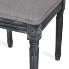 Chaise de salle à manger capitonnée en bois et cannage avec pieds cannelés, marron