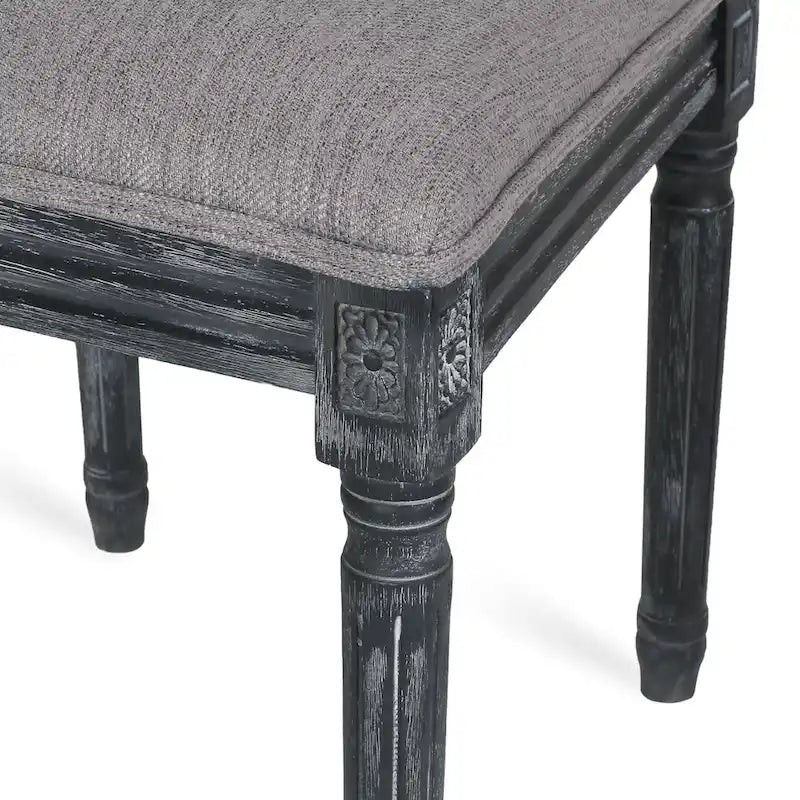 Chaise de salle à manger capitonnée en bois et cannage avec pieds cannelés, marron