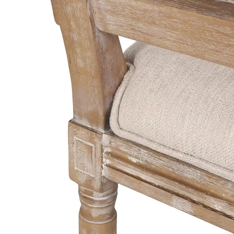 Chaise de salle à manger capitonnée en bois et cannage avec pieds cannelés, marron