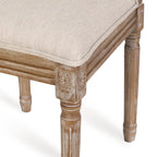 Chaise de salle à manger capitonnée en bois et cannage avec pieds cannelés, marron