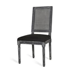 Chaise de salle à manger capitonnée en bois et cannage avec pieds cannelés, marron