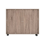 Meuble de rangement en bois à 5 tiroirs avec porte et roulettes, blanc