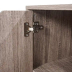 Meuble de rangement en bois à 5 tiroirs avec porte et roulettes, blanc