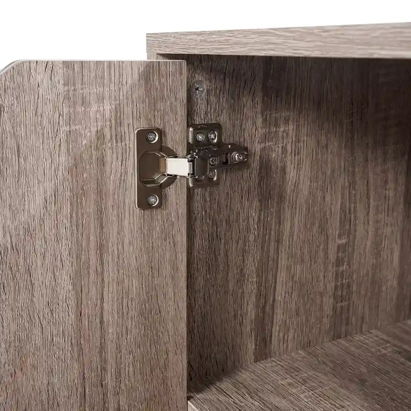 Meuble de rangement en bois à 5 tiroirs avec porte et roulettes, blanc