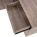 Meuble de rangement en bois à 5 tiroirs avec porte et roulettes, blanc