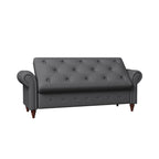 Banc ottoman de rangement capitonné avec accoudoirs roulés Plusieurs couleurs