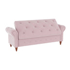 Banc ottoman de rangement capitonné avec accoudoirs roulés Plusieurs couleurs
