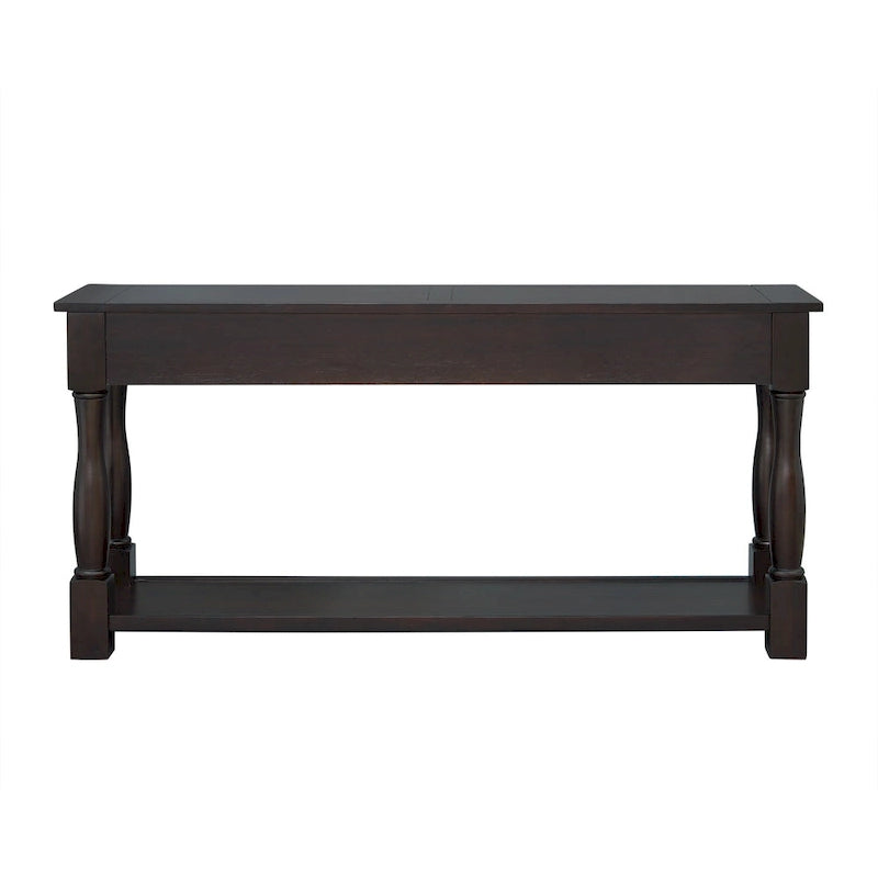 Console méditerranéenne extra longue avec tiroirs et étagère inférieure