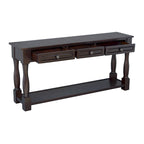Console méditerranéenne extra longue avec tiroirs et étagère inférieure