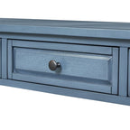 Console méditerranéenne extra longue avec tiroirs et étagère inférieure