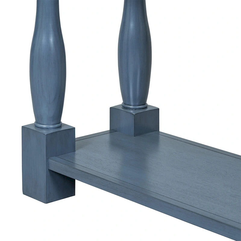 Console méditerranéenne extra longue avec tiroirs et étagère inférieure