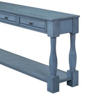 Console méditerranéenne extra longue avec tiroirs et étagère inférieure