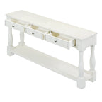 Console méditerranéenne extra longue avec tiroirs et étagère inférieure