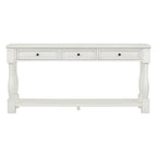 Console méditerranéenne extra longue avec tiroirs et étagère inférieure