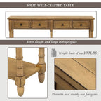 Console d'entrée en bois massif quatre tiroirs finition vieillie style antique