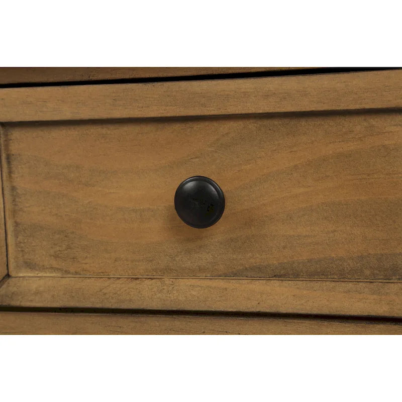 Console d'entrée en bois massif quatre tiroirs finition vieillie style antique