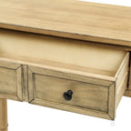 Console d'entrée en bois massif quatre tiroirs finition vieillie style antique