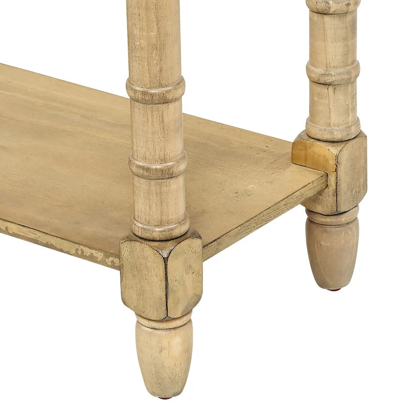 Console d'entrée en bois massif quatre tiroirs finition vieillie style antique