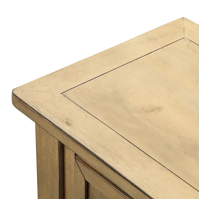 Console d'entrée en bois massif quatre tiroirs finition vieillie style antique