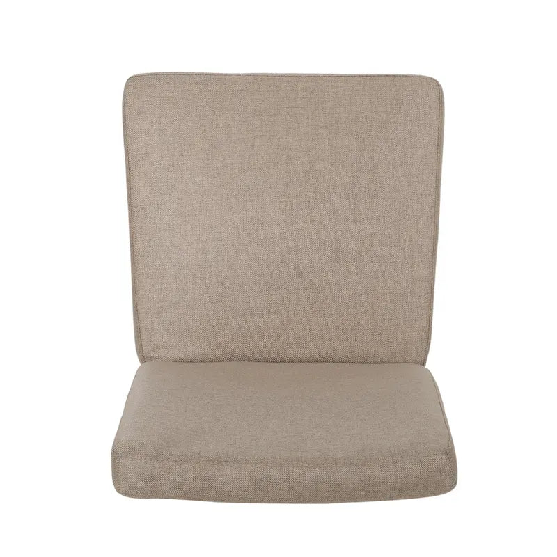 Chaise de salle à manger contemporaine sans accoudoirs, rembourrée, avec pieds coniques en hévéa, beige