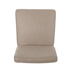 Chaise de salle à manger contemporaine sans accoudoirs, rembourrée, avec pieds coniques en hévéa, beige